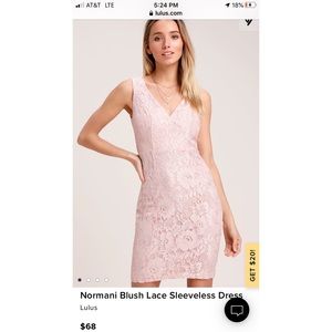 NWT Lulus Blush Lace Sleeveless Dress